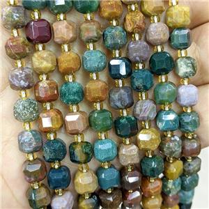 Natural Ocean Agate Cube Beads Faceted, approx 6-7mm [GB20568]