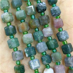 Natural Indian Agate Beads Faceted Cube, approx 6-7mm [GB20580]
