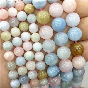 Natural Morganite Beads Multicolor Smooth Round, approx 6mm dia [GB20627-6MM]