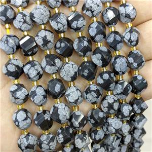 Natural Snowflake Jasper Twist Beads S-Shape Faceted, approx 7-8mm [GB20639-8MM]