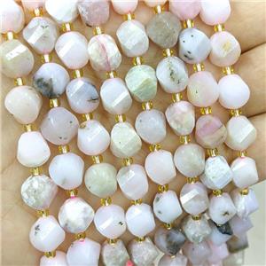 Natural Pink Opal Twist Beads S-Shape Faceted, approx 7-8mm [GB20647-8MM]