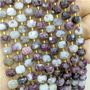 Natural Plum Blossom Tourmaline Beads Faceted Rondelle Fuchsia, approx 6-8mm [GB20656]