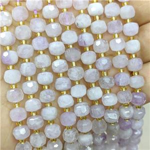 Natural Chalcedony Beads Faceted Rondelle Light.lavender, approx 6-8mm [GB20658]