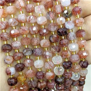 Natural Red Hematoid Quartz Beads Faceted Rondelle, approx 6-8mm [GB20661]