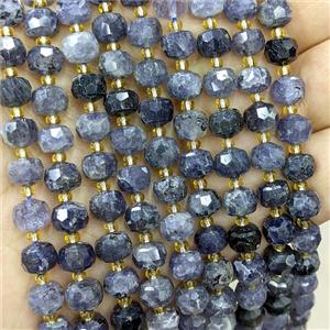 Natural Iolite Beads Faceted Rondelle Inkblue, approx 6-8mm [GB20662]