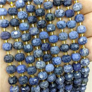 Natural Dumortierite Beads Faceted Rondelle Blue, approx 6-8mm [GB20667]
