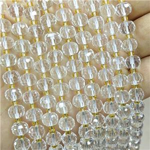 Natural Clear Quartz Beads Faceted Rondelle, approx 6-8mm [GB20680]
