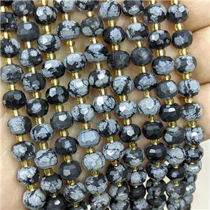 Natural Snowflake Jasper Beads Faceted Rondelle, approx 6-8mm [GB20683]