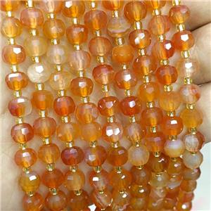 Natural Agate Beads Red Dye Faceted Rondelle, approx 6-8mm [GB20684]