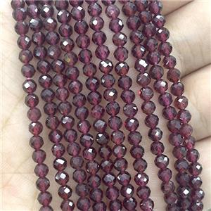 Natural Garnet Beads Red Tiny Faceted Round, approx 2mm [GB20698-2MM]