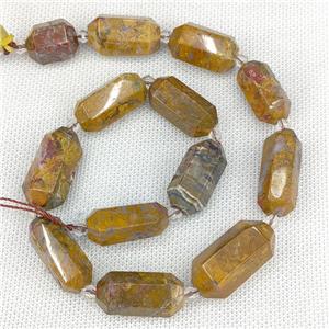 Natural Agate Bullet Beads Prism Brown, approx 13-27mm, 12pcs per st [GB20705]