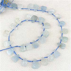 Natural Blue Aquamarine Beads Teardrop Topdrilled, approx 9-14mm [GB20721]