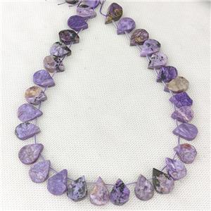 Natural Purple Charoite Beads Teardrop Topdrilled, approx 10-16mm [GB20733]