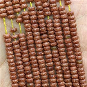 Gold Sandstone Rondelle Beads Smooth, approx 4mm [GB20748]