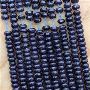 Blue Sandstone Rondelle Beads Smooth, approx 4mm [GB20749]