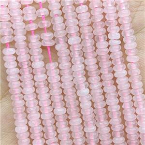 Natural Pink Rose Quartz Beads Smooth Rondelle, approx 4mm [GB20750]