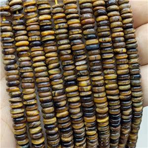 Natural Tiger Eye Stone Heishi Spacer Beads, approx 6mm [GB20769]