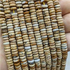 Natural Picture Japser Heishi Spacer Beads, approx 6mm [GB20773]