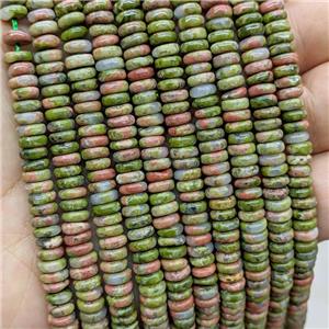 Natural Unakite Heishi Beads, approx 6mm [GB20774]