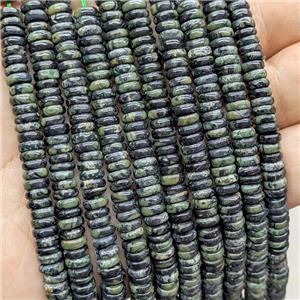Natural Kambaba Jasper Heishi Beads Green, approx 6mm [GB20776]