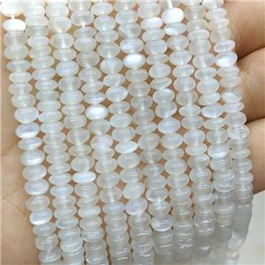 Natural GrayWhite Moonstone Rondelle Beads Smooth, approx 6mm [GB20779]