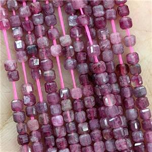 Natural Red Tourmaline Beads Faceted Cube, approx 2.5mm [GB20787-2.5MM]