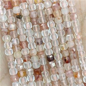 Natural Red Hematoid Quartz Beads Faceted Cube, approx 3mm [GB20790]
