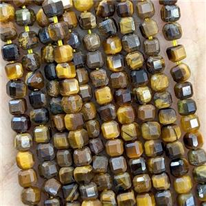 Natural Tiger Eye Stone Beads Faceted Cube, approx 2.5mm [GB20792-2.5MM]