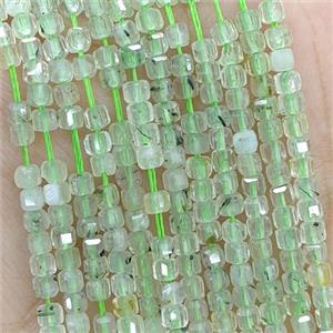 Natural Green Prehnite Beads Faceted Cube, approx 2.5mm [GB20808-2.5MM]