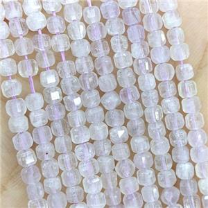 Natural Chalcedony Beads Purple B-Grade Faceted Cube, approx 3mm [GB20810]