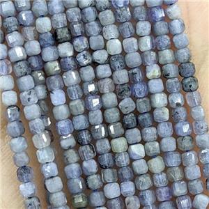 Natural Tanzanite Beads Blue Faceted Cube, approx 2.5mm [GB20819-2.5MM]