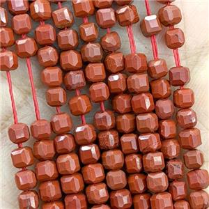 Natural Red Jasper Beads Faceted Cube, approx 3mm [GB20829]