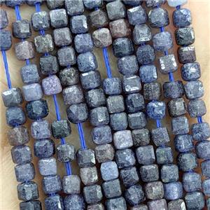 Natural Sapphire Beads Blue Faceted Cube, approx 3mm [GB20833]