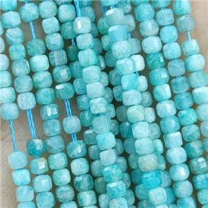 Natural Green Amazonite Beads Faceted Cube, approx 2.5mm [GB20839-2.5MM]