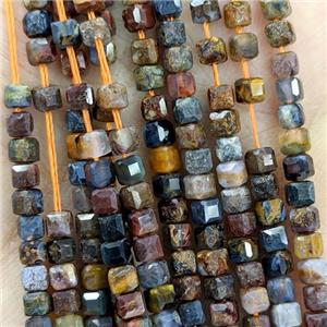 Natural Pietersite Jasper Beads Faceted Cube, approx 3mm [GB20845]