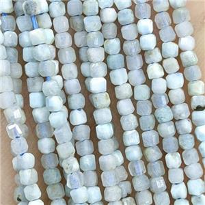Natural Hemimorphite Beads Blue Faceted Cube, approx 3mm [GB20852]