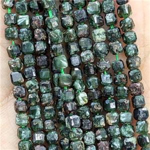 Natural Green Charoite Beads Faceted Cube, approx 3mm [GB20857]