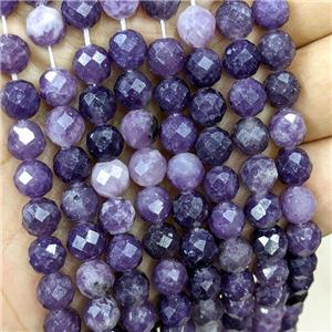 Natural Lepidolite Beads Purple Dye Faceted Round, approx 8mm [GB20858]