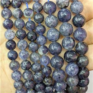 Natural Iolite Beads Inkblue Smooth Round, approx 8mm dia [GB20861-8MM]