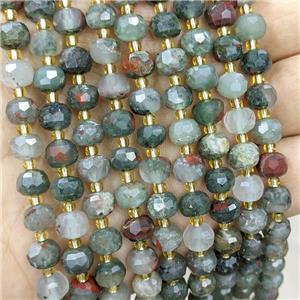 African Bloodstone Beads Faceted Rondelle, approx 6-8mm [GB20882]