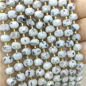 Natural Kiwi Jasper Beads Faceted Rondelle, approx 6-8mm [GB20884]