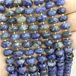 Natural Blue Sodalite Beads Faceted Rondelle, approx 9-11mm [GB20924]