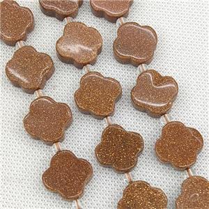 Gold Sandstone Clover Beads, approx 18mm [GB20951]