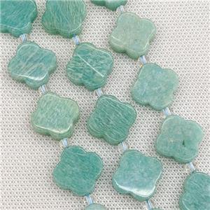 Natural Green Amazonite Clover Beads, approx 18mm [GB20957]