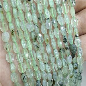 Natural Green Prehnite Beads Faceted Oval, approx 6-8mm [GB20962]