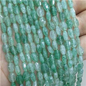 Natural Green Strawberry Quartz Beads Faceted Oval, approx 6-8mm [GB20965]