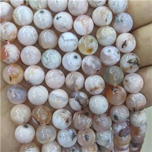 Natural Cherry Sakura Agate Beads Smooth Round, approx 10mm dia [GB20978]