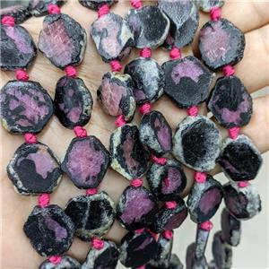 Natural Ruby Beads Slice Freeform C-Grade, approx 10-14mm [GB20998]