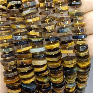 Natural Tiger Eye Stone Heishi Spacer Beads, approx 12-13mm [GB21051]
