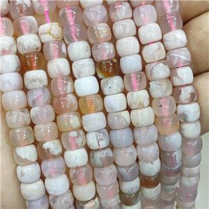 Natural Pink Sakura Agate Beads Cherry Rondelle, approx 8mm [GB21057]